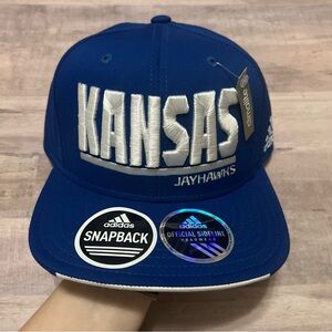 Adidas NCAA Kansas Jayhawks KU Hat Mens Cap SnapBack Blue NWT NEW